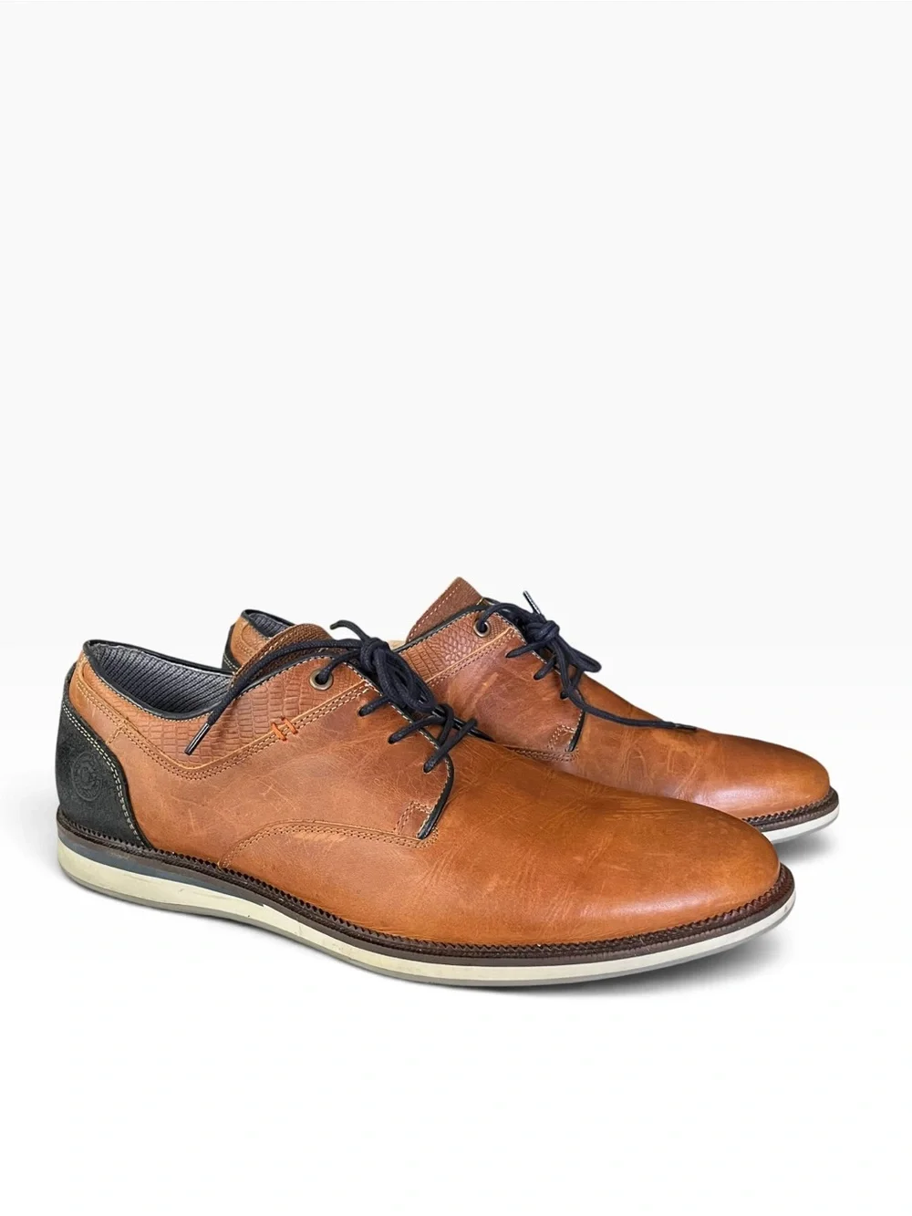 Bull Boxer Presslee Oxford Leather Brown Lace Up Shoes Mens Size 12 EU 45 Casual